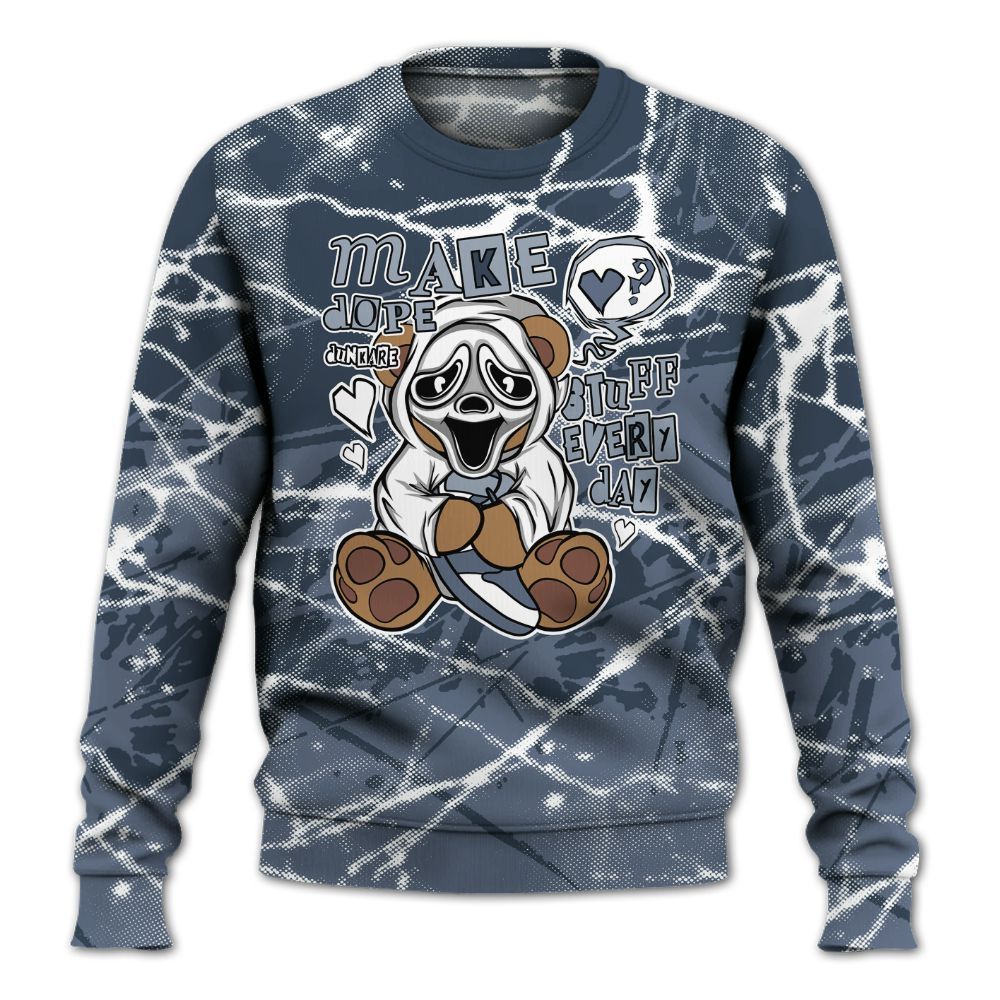 Sweatshirt To Match Low Diffused Blue 11s - Make Dopes Bear Profound All Over Print