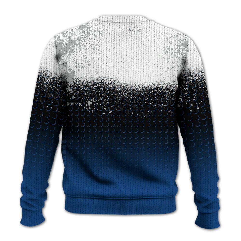 Knitted Sweater To Match Air Ship Royal Blue - Halftone Time Is Money