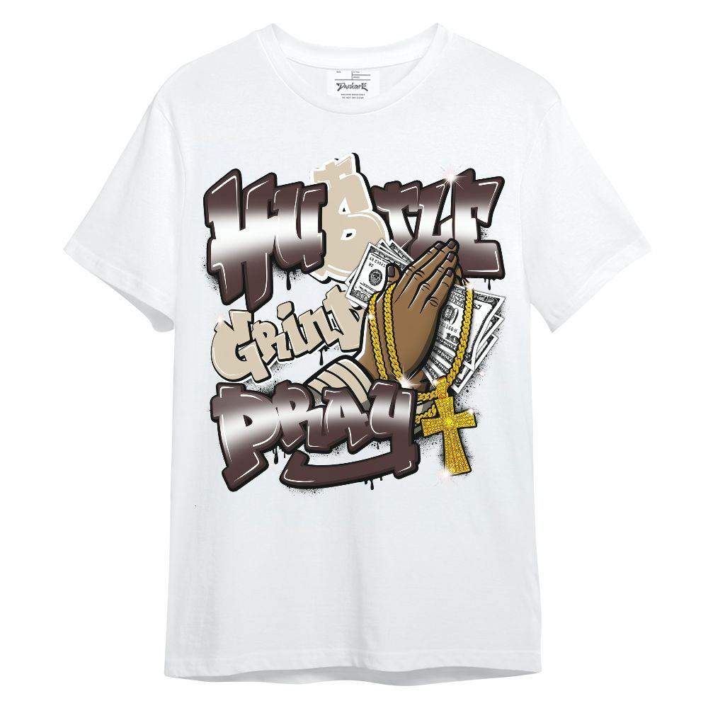 Shirt To Match Burgundy Crush 3s - Hustle, Money Pray Streetwear Unisex Shirt