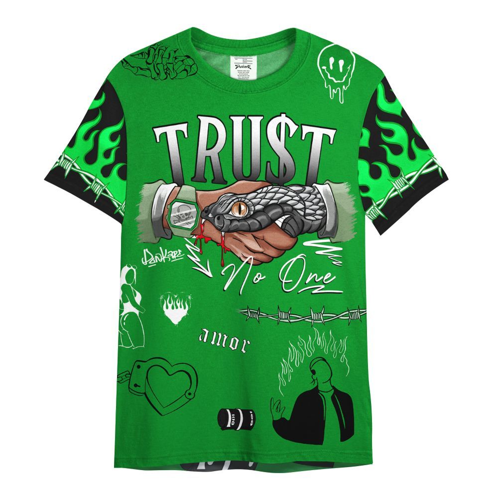 Shirt To Match Green Spark CJ1 T-Rex - Snake Trust No One All Over Print
