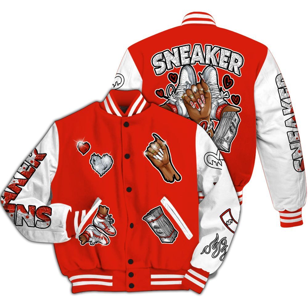 Varsity Jacket To Match Retro Cherry 11s - Sneakerz Girlz All Over Print
