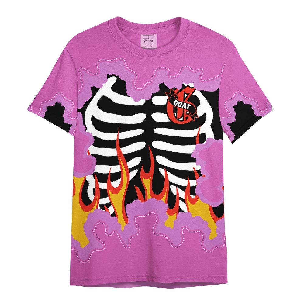 Shirt To Match Hyper Violet 4s - G.O.A.T 23 Skeleton Flame Shirt Outfit