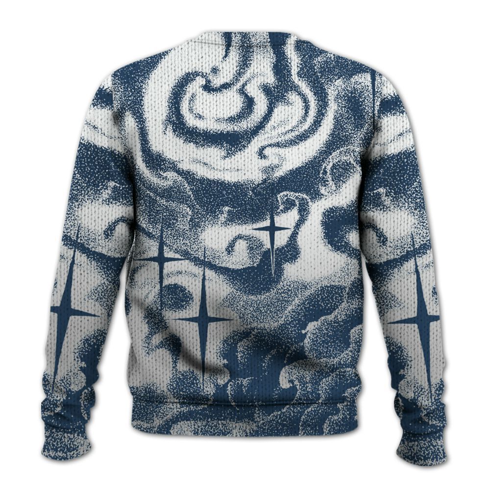 Sweater To Match Retro French Blue 2025 12s - Angel Hustle Money Graphic