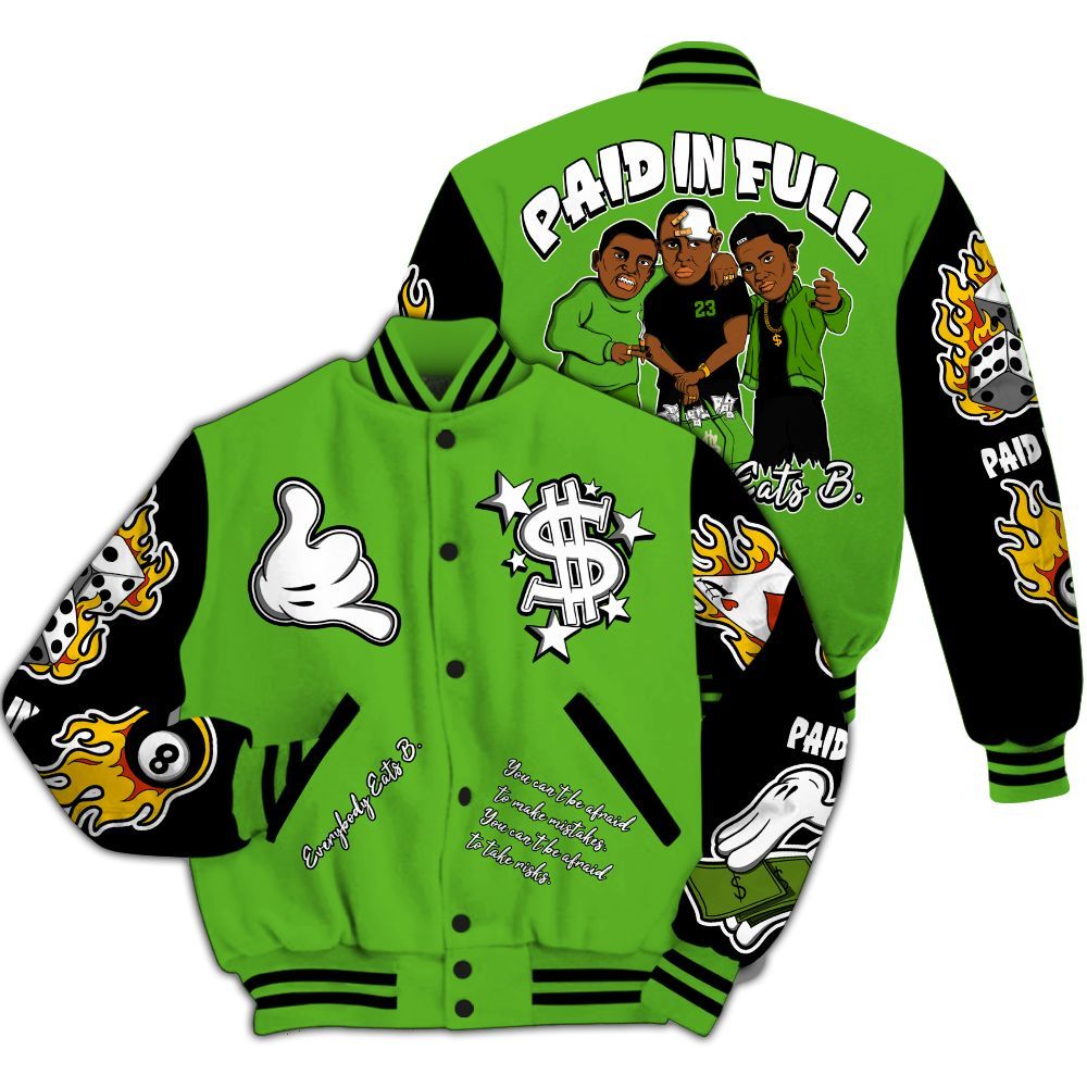 Varsity Jacket To Match Air Foamposite One Volt - Funny Everybody Paid In Full Graphic All Over Print