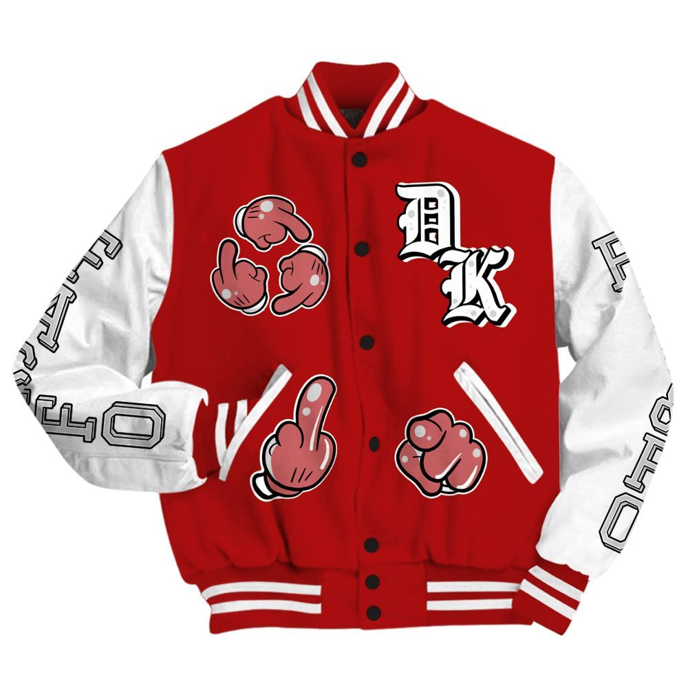 Varsity Jacket To Match Red Taxi 12s - F Around Find Out Graphic All Over Print