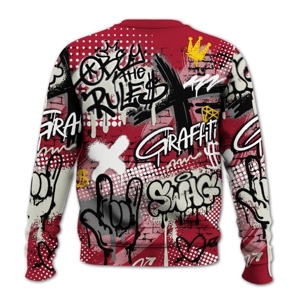 Sweatshirt To Match High OG Black Toe Reimagined 1s - True It Real Graffiti Streetwear All Over Print