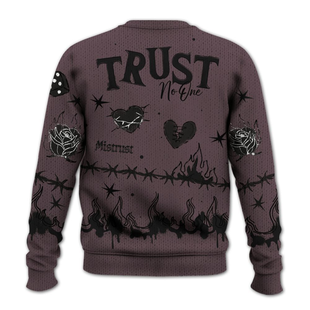 Knitted Sweater To Match AMM Black 3s - Trust No One Snake-Bite Doodle Crayon