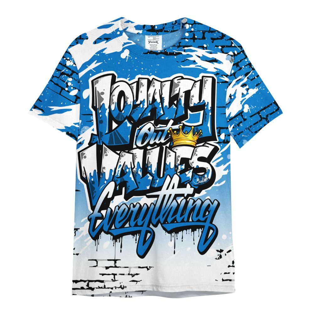 Shirt To Match Blueberry 12s - Values Of Loyalty Drip All Over Print