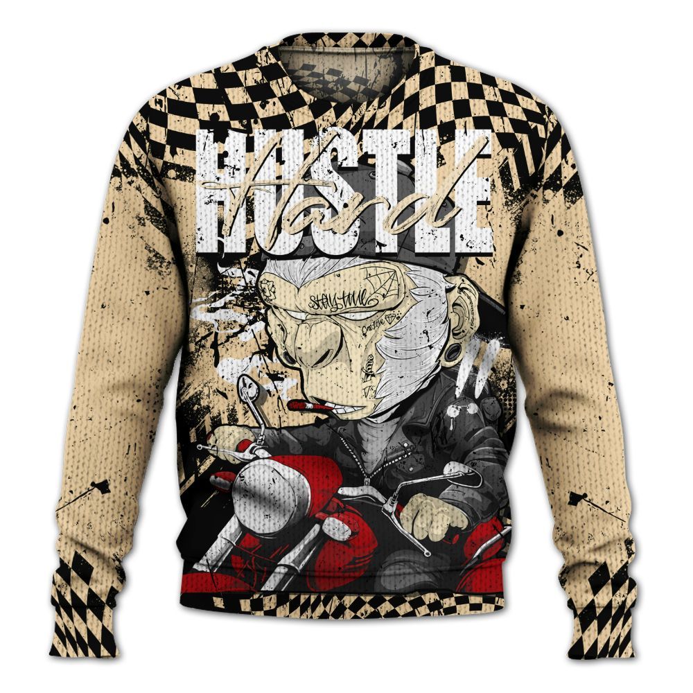 Knitted Sweater To Match Dunk Low Strawberry Waffle - Hustle Hard Monkey