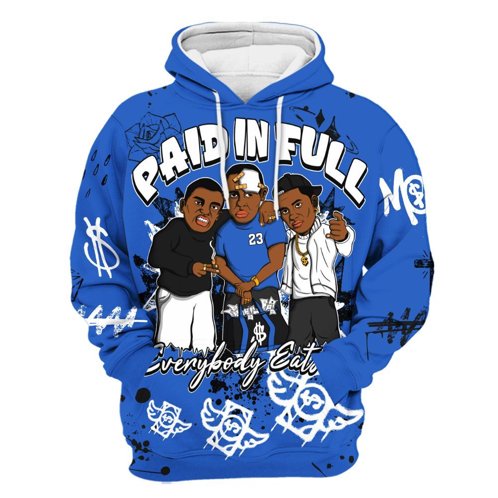 Hoodie To Match High OG Royal 2026 1s - Everybody Paid In Full Crayon All Over Print