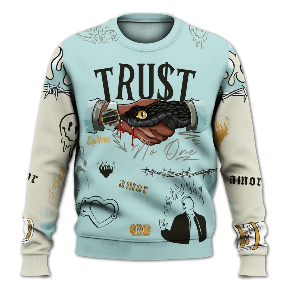 Sweatshirt To Match Pure Platinum 4s - Snake Trust No One All Over Print