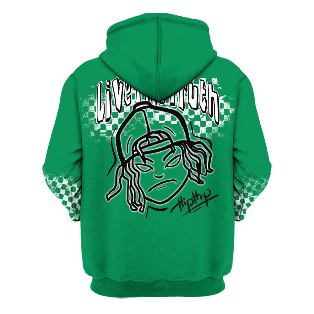 Hoodie To Match Mid Lucky Green 1s - Feel Life Street Style All Over Print