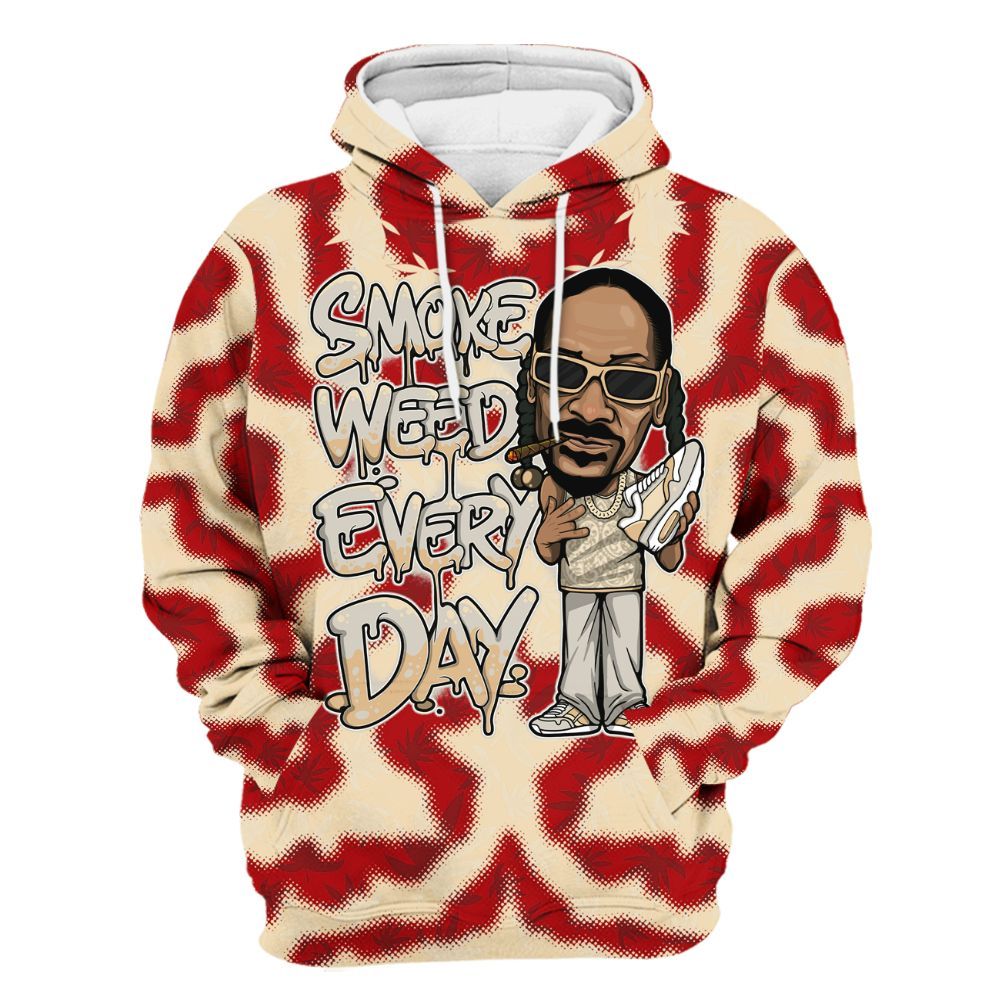 Hoodie To Match Dunk Low Strawberry Waffle - Smoking Every Day Graphic Weeding Art All Over Print