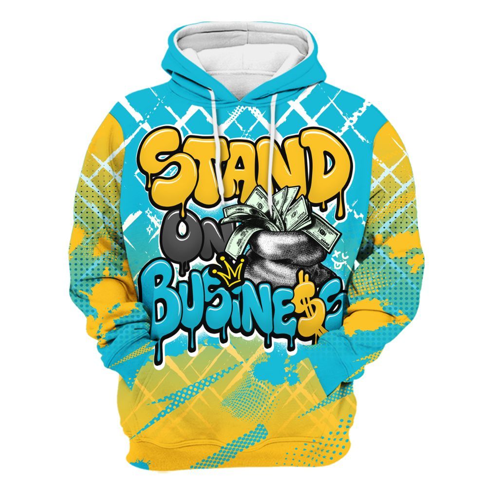 Hoodie To Match Retro Aqua 5s - Halftone Stand Business Dripping All Over Print