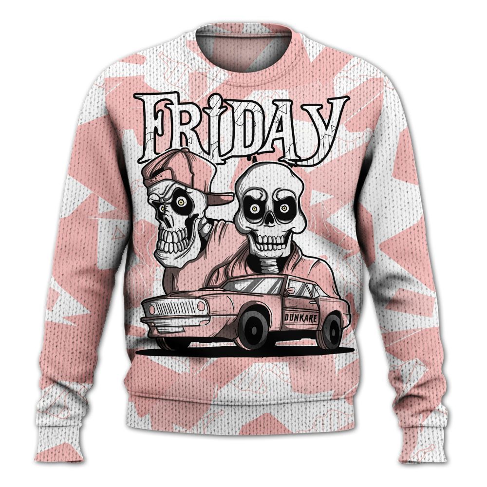 Knitted Sweater To Match Low Legend Pink 11s - Friday Funny Retro