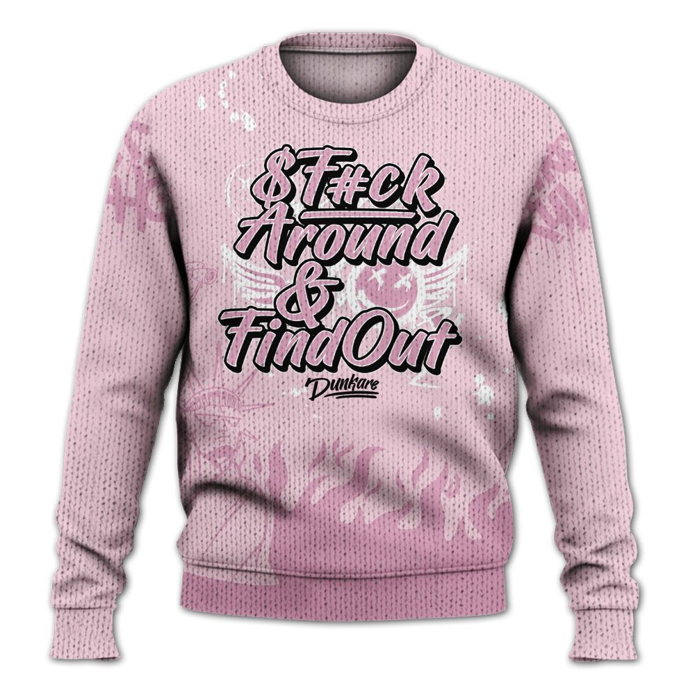 Knitted Sweater To Match Orchid 4s - Graphic Fck Around Find Out