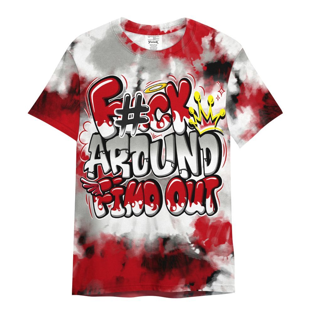 Shirt To Match Air Griffey Max Gray Reds 1s - Tie Dye FK Around Find Out All Over Print