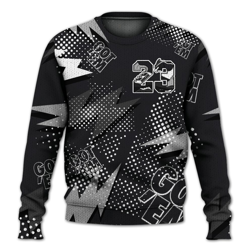 Knitted Sweater To Match White Thunder 4s - Custom Name Number 23 5s