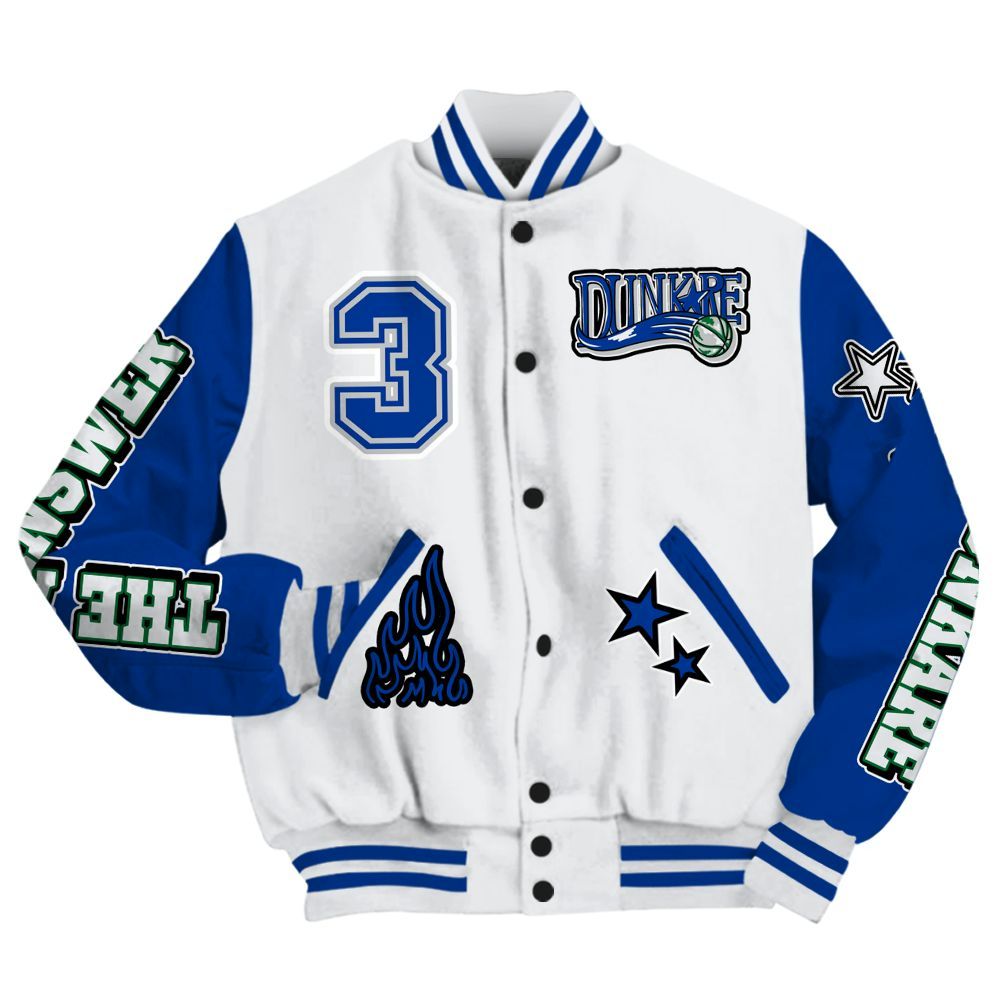 Varsity Jacket To Match Dunk Low Tennis Classic - Allen Answer Skeleton All Over Print