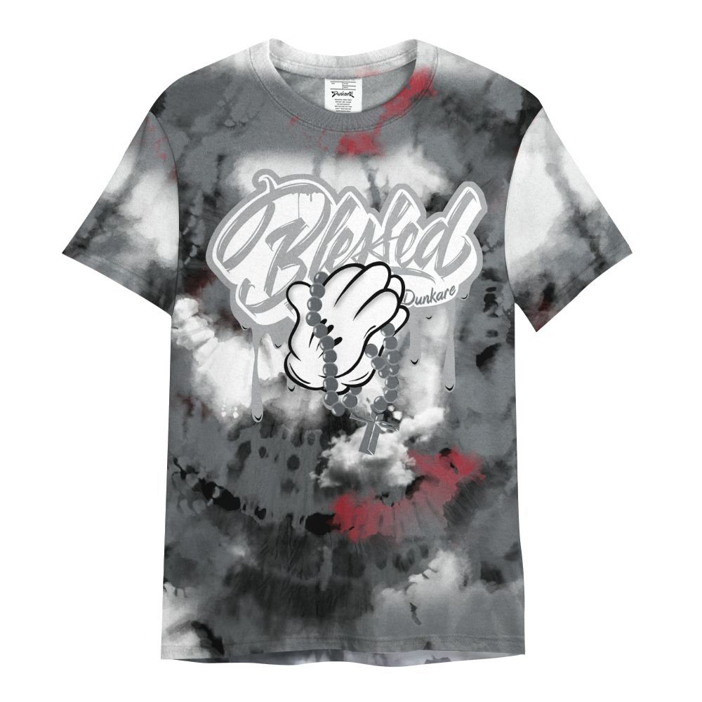 Shirt To Match Retro Fire Red 9s - God Blessed Tie Dye All Over Print