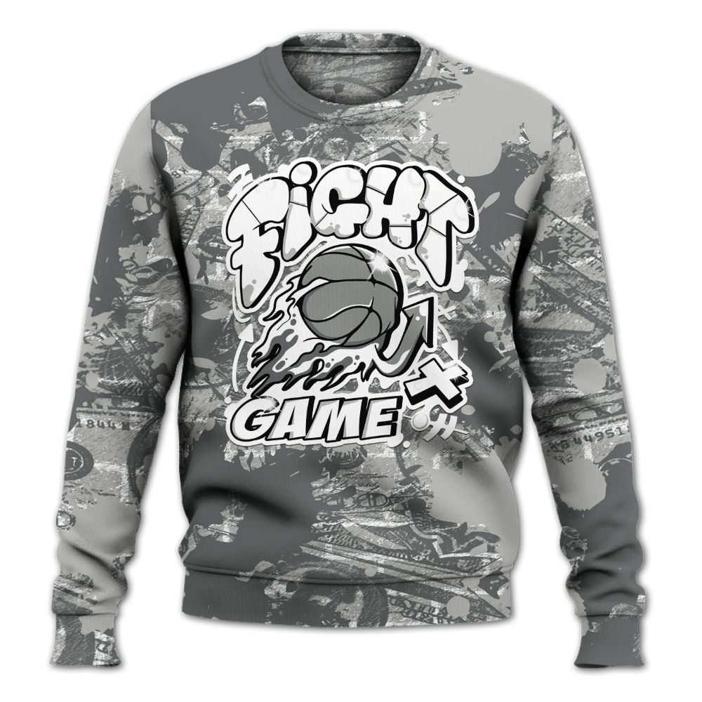 Sweatshirt To Match Retro Wet Cement 4s - Fighter Games Graphic Street Art All Over Print