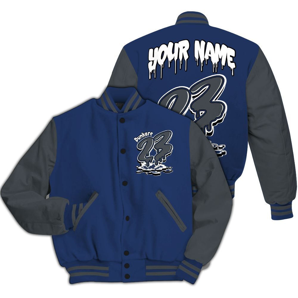 Varsity Jacket To Match Retro Flint 13s - Custom Name 23 Drip All Over Print