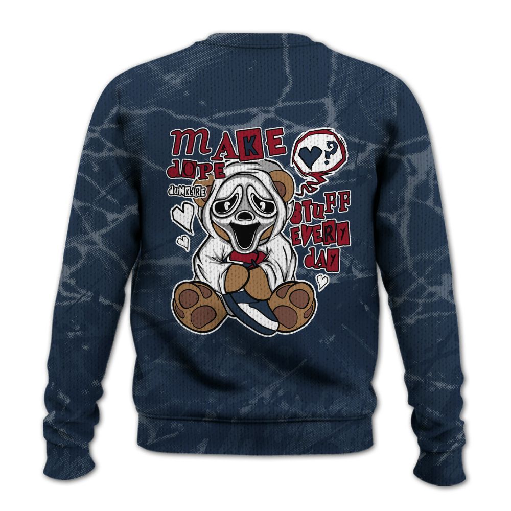 Knitted Sweater To Match White Midnight Navy 6s - Make Dopes Bear Profound