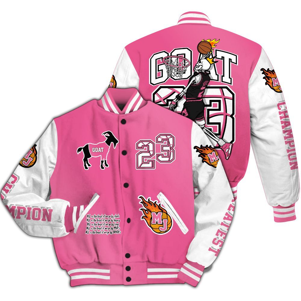 Varsity Jacket To Match Air Max SNDR Hyper Pink - 23 G.0.A.T Jump Up Basketball All Over Print