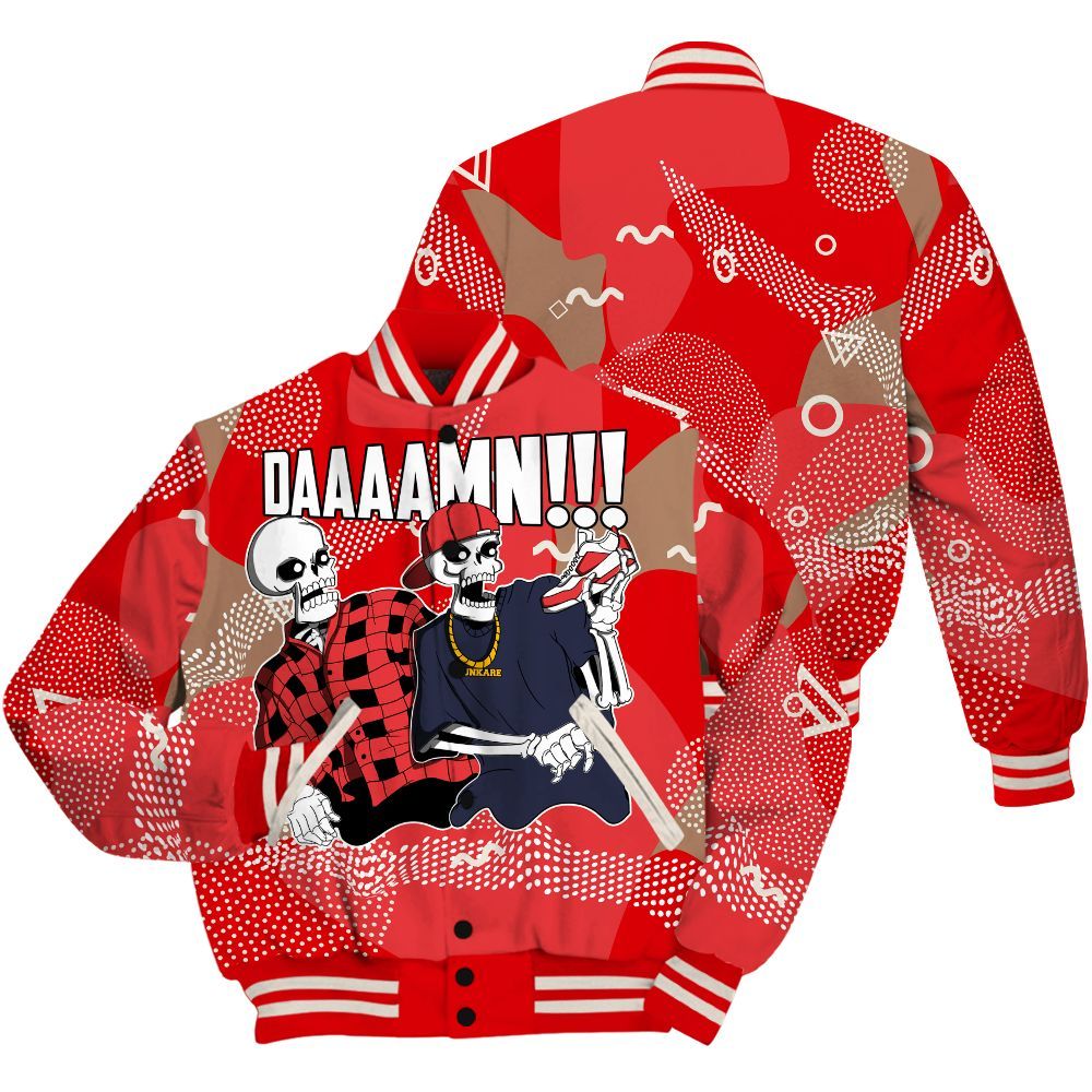 Varsity Jacket To Match Low OG Howard Bison 1s - Graphic Meme Damnn All Over Print