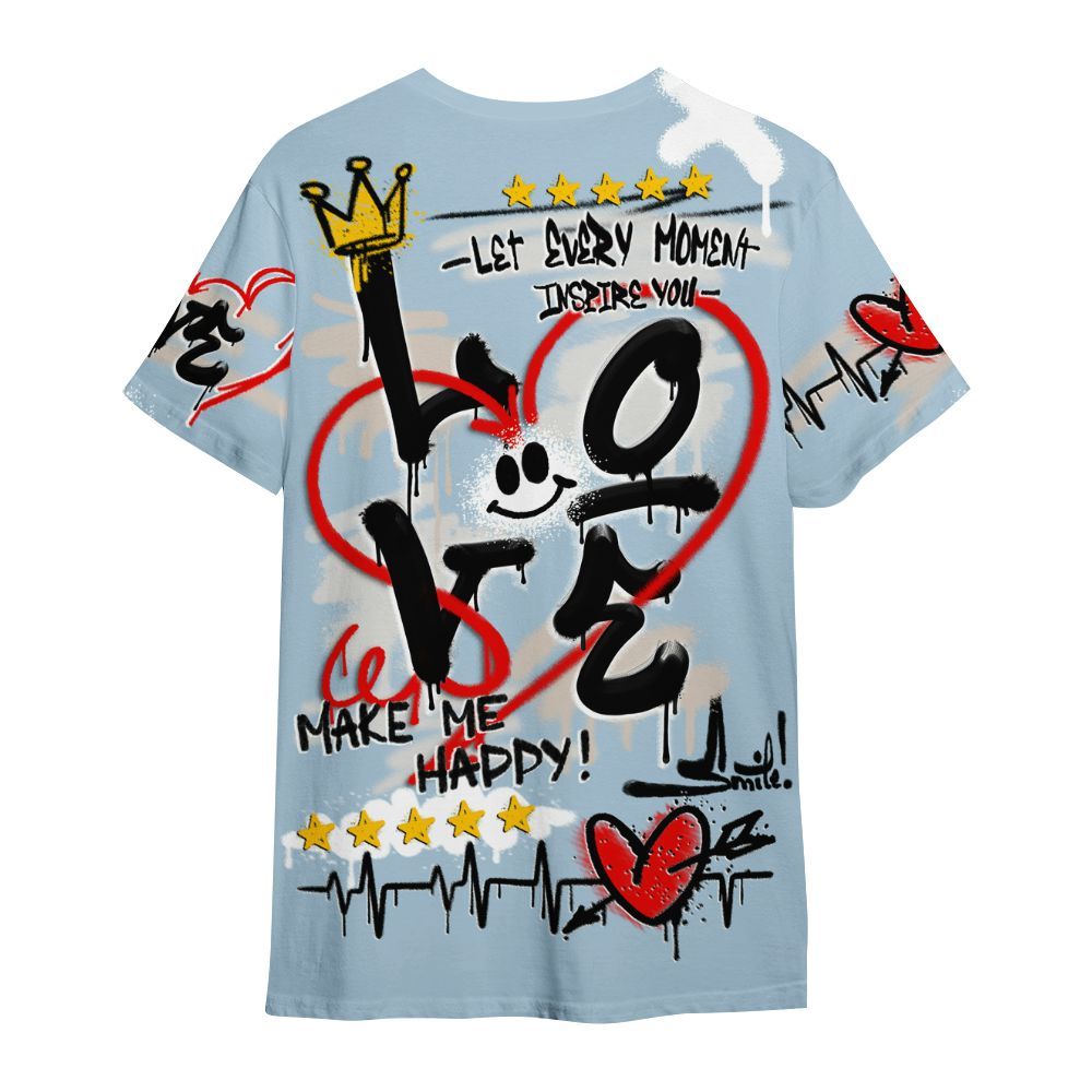 Shirt To Match High OG Alaska 1s - Happy Love Beats Graffiti Streetwear All Over Print