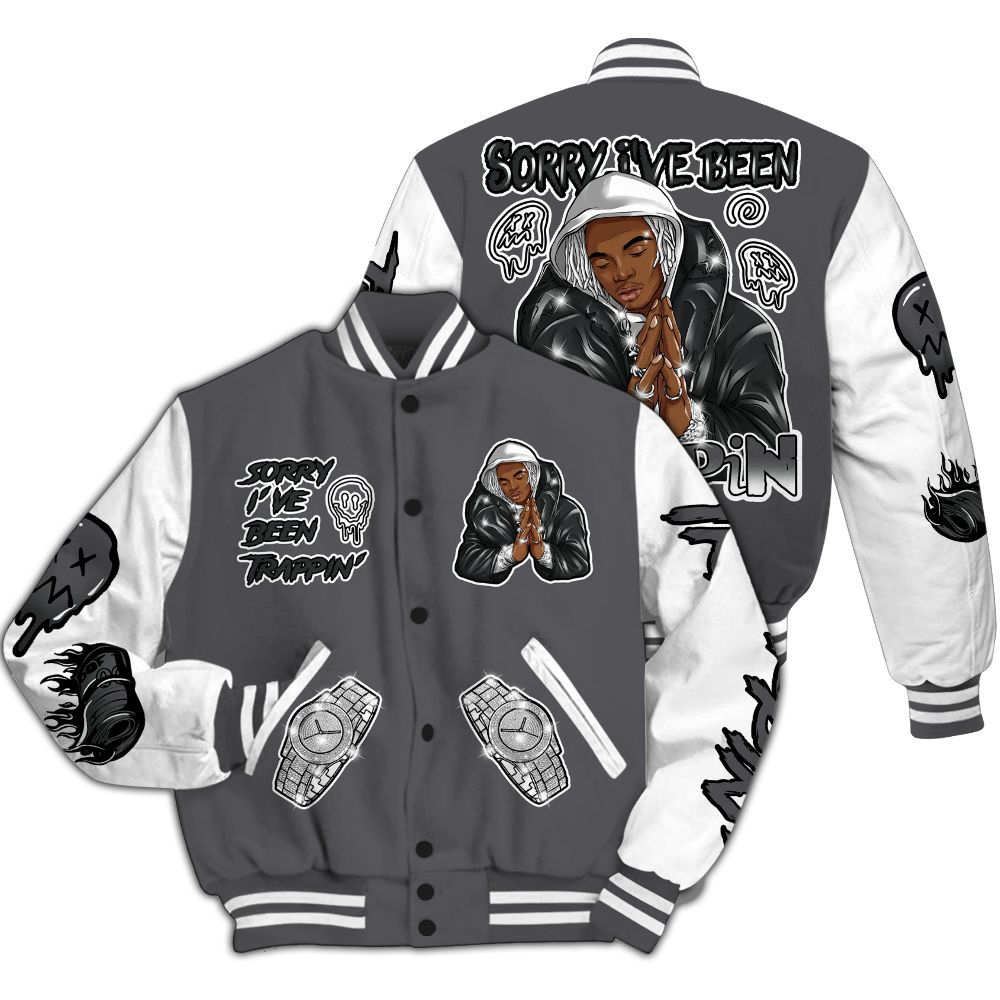 Varsity Jacket To Match White Thunder 4s - Trappin' Unique All Over Print
