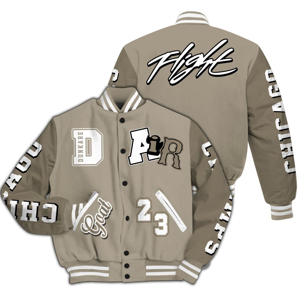 Varsity Jacket To Match High OG Khaki 1s - AIR Number 23 GOAT All Over Print