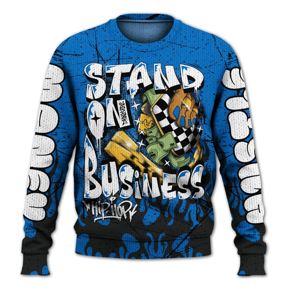 Sweater To Match Blueberry 12s - Stand Business Graffiti Graphic