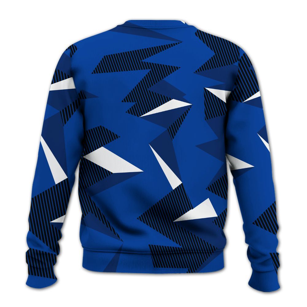 Sweatshirt To Match Hyper Royal 12s - Geometric Camouflage Pattern All Over Print