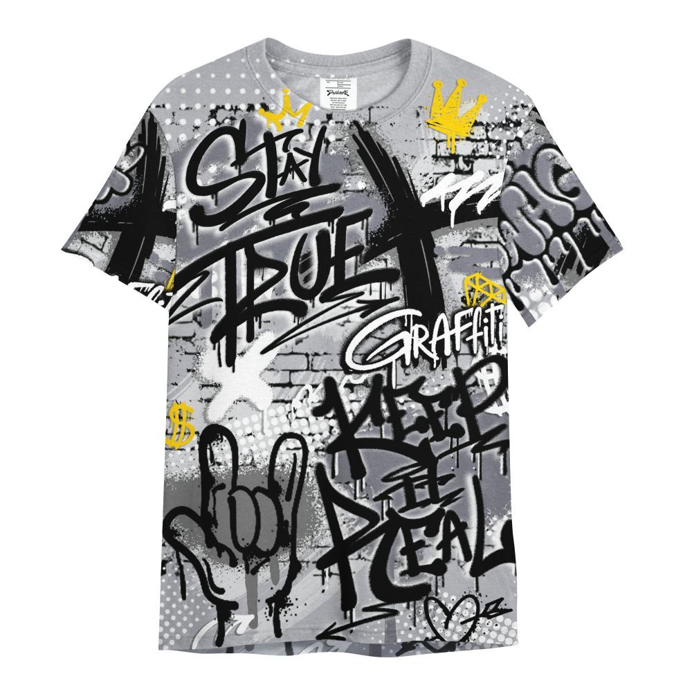 Shirt To Match Low Cement Grey 11s - True It Real Graffiti Streetwear All Over Print