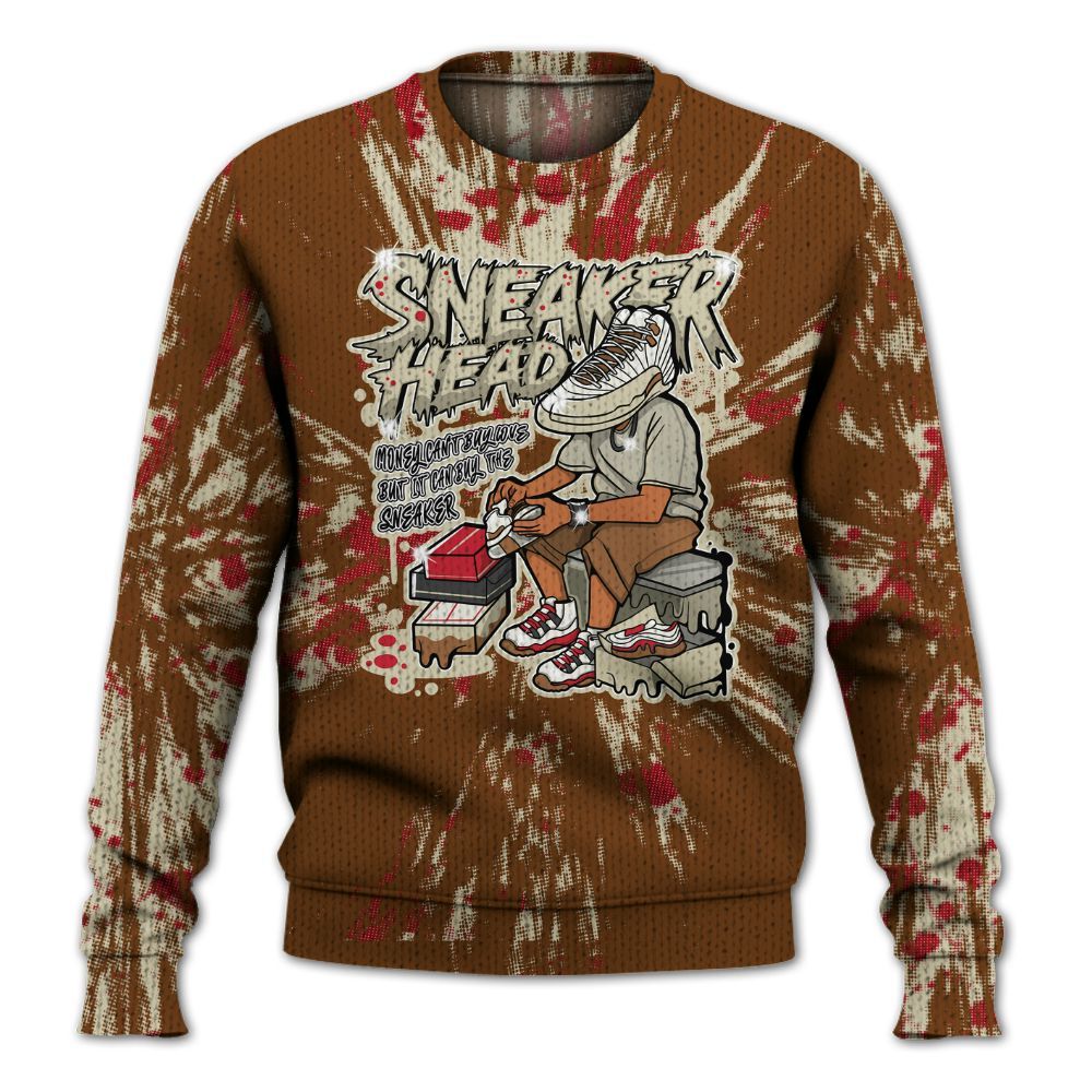 Knitted Sweater To Match Archaeo Brown 5s - Sneakers Headache Graphic Luxury