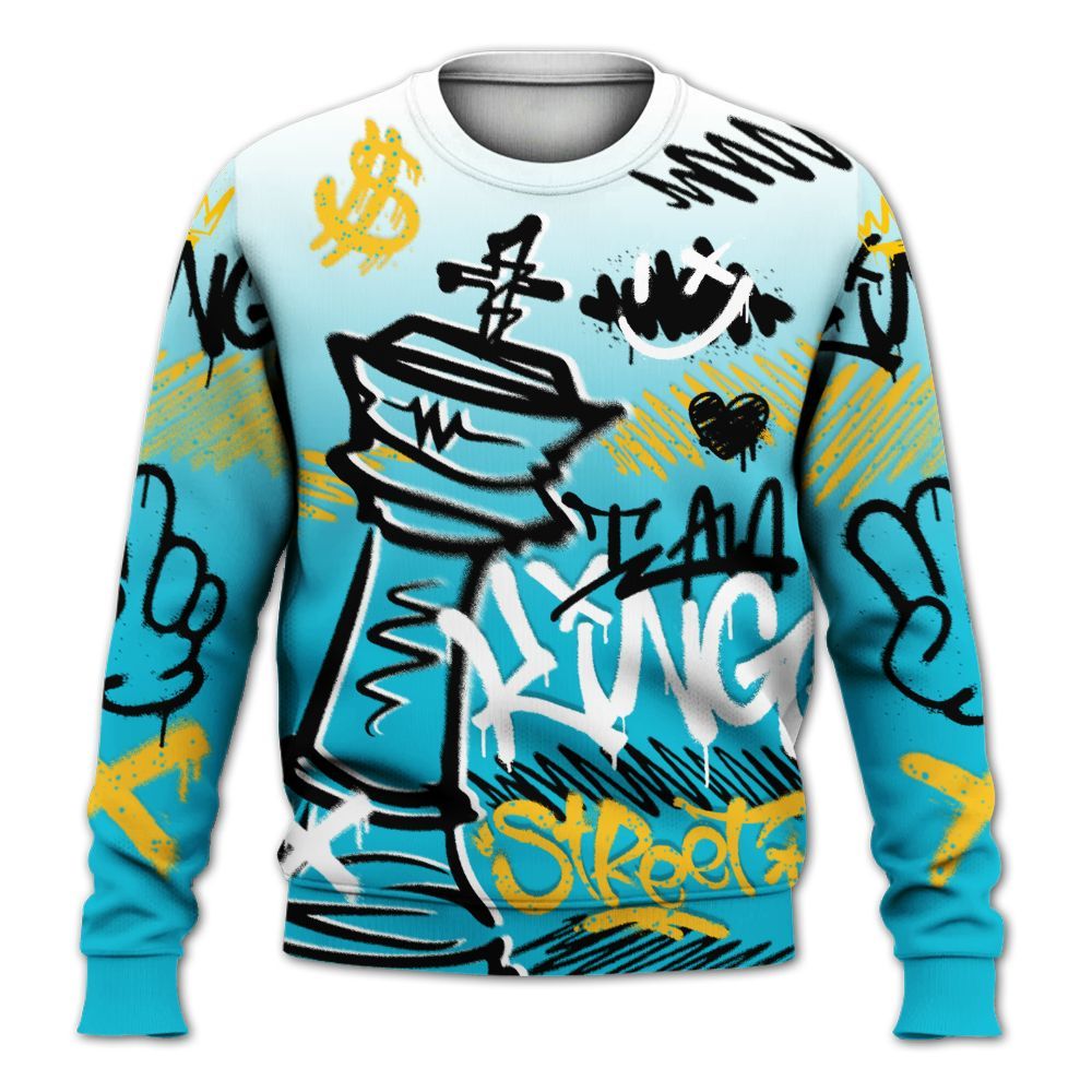 Sweatshirt To Match Retro Aqua 5s - Street King Chess Streetwear All Over Print