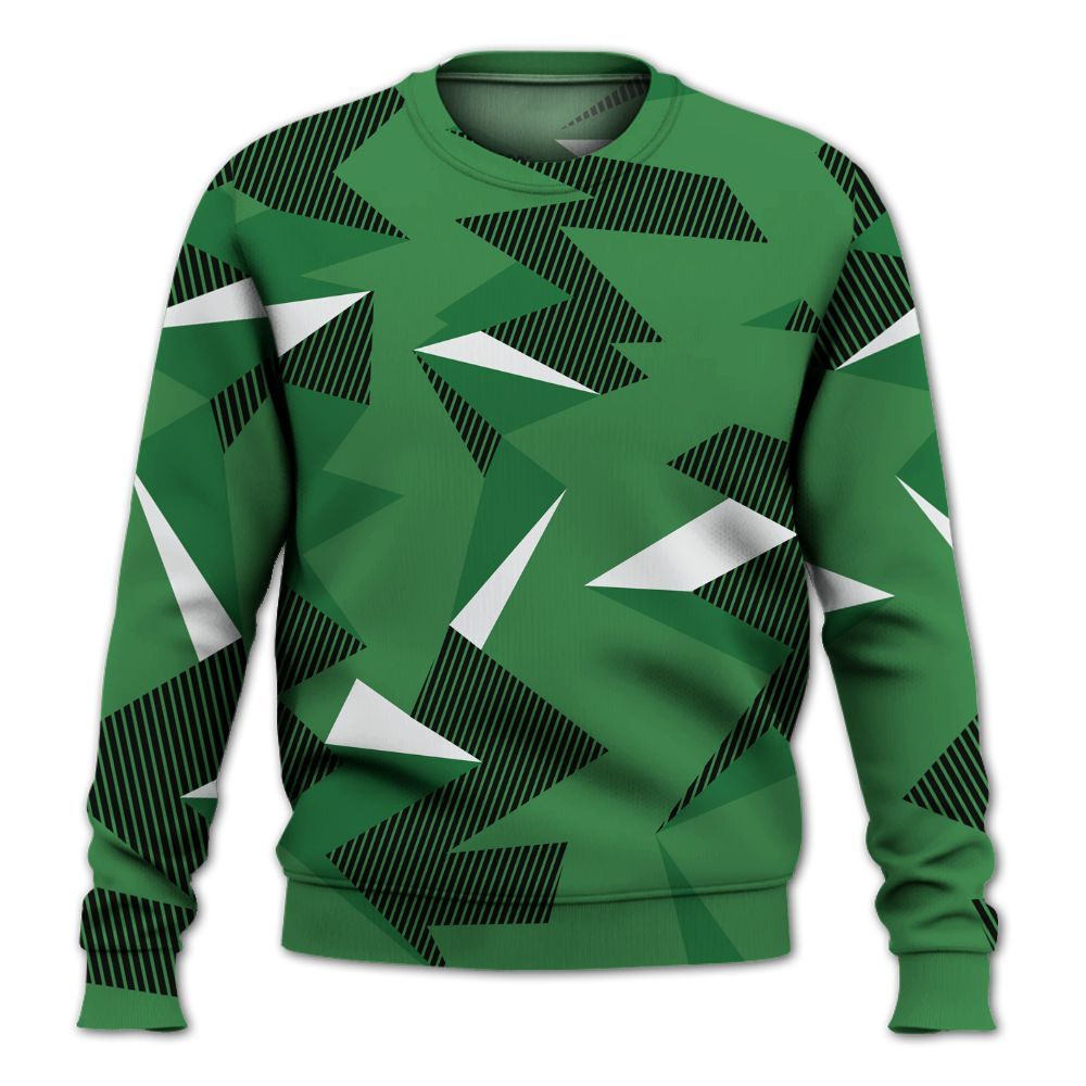 Sweatshirt To Match Lucky Green 1s - Geometric Camouflage Pattern All Over Print