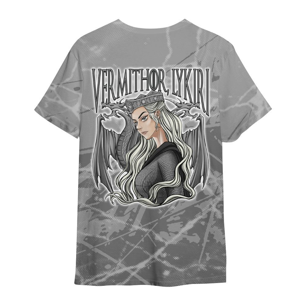 Shirt To Match Black Wolf Grey 12s - Dragon's Mom! Profound All Over Print