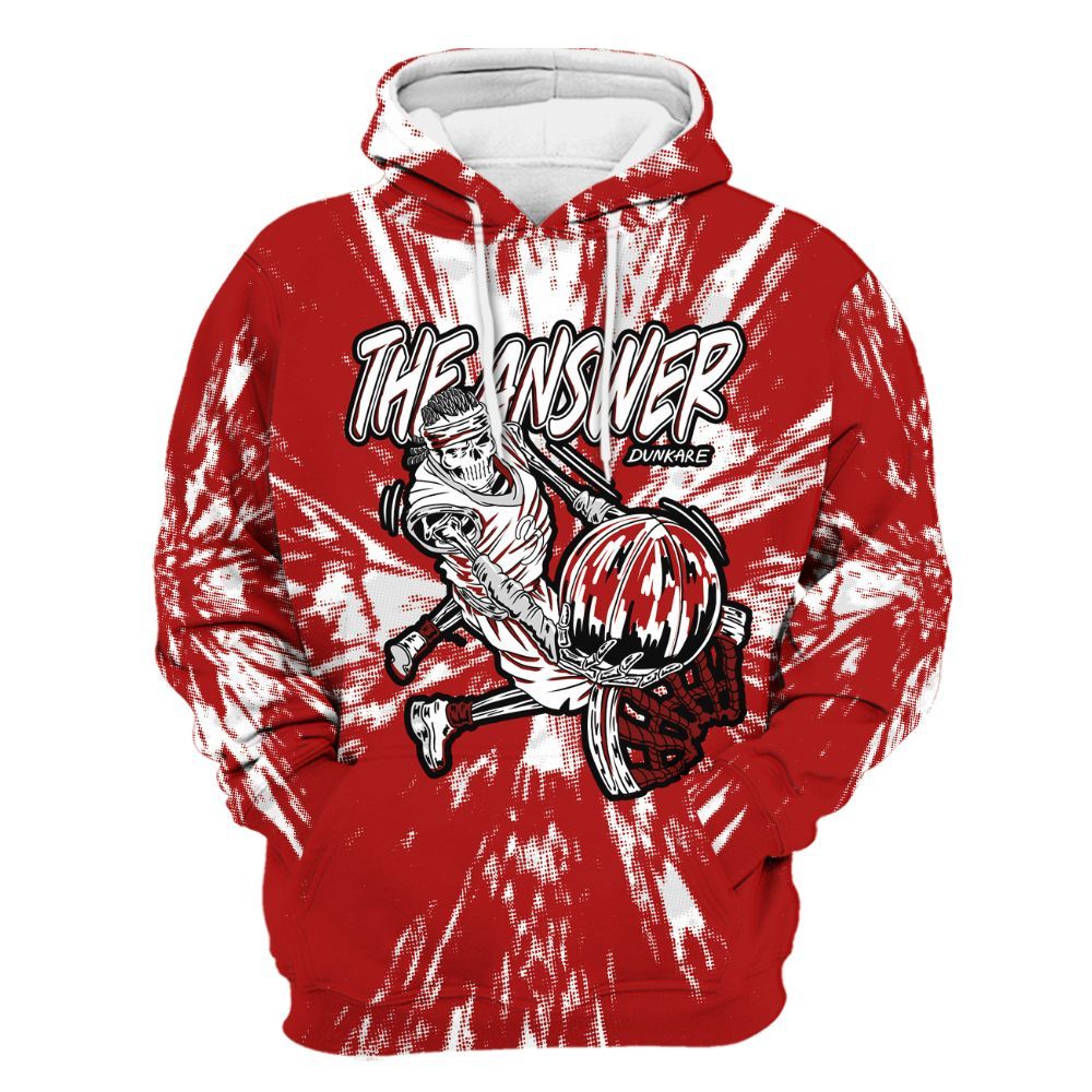 Hoodie To Match Red Taxi 12s - The Answer Skeleton Luxury All Over Print