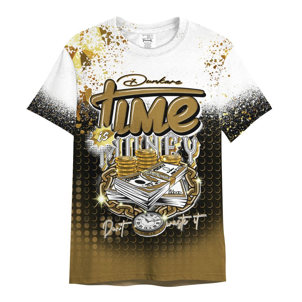 Shirt To Match NET Gold 4s - Halftone Time Is Money All Over Print