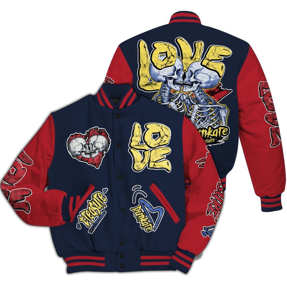 Varsity Jacket To Match Dunk Low COJP What The 2024 - Skull Bear All Over Print