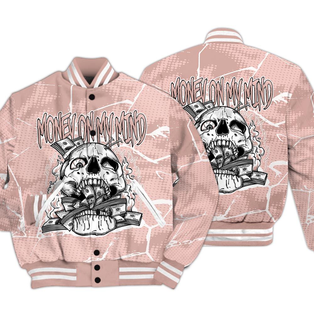 Varsity Jacket To Match Low Legend Pink 11s - MOMM Skeleton Crack Varsity Jacket Unisex
