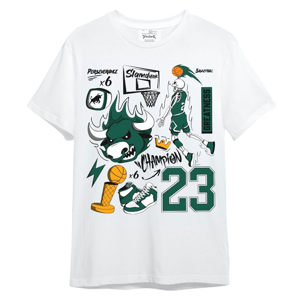 Shirt To Match Oxidized Green 4s - 23 Doodle Basketball Legend Skeleton Unisex Shirt