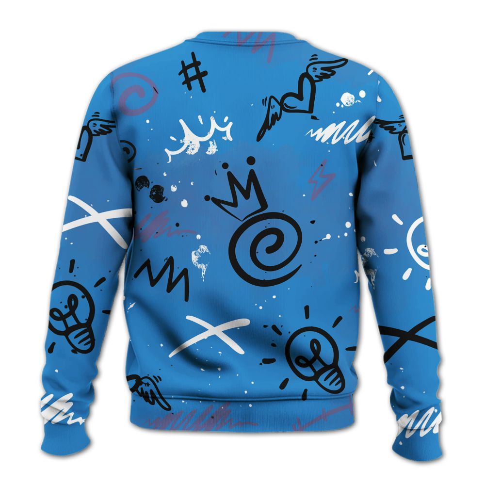 Sweatshirt To Match Hi-Res Blue 700s - Drip Been Di2ferent All Over Print