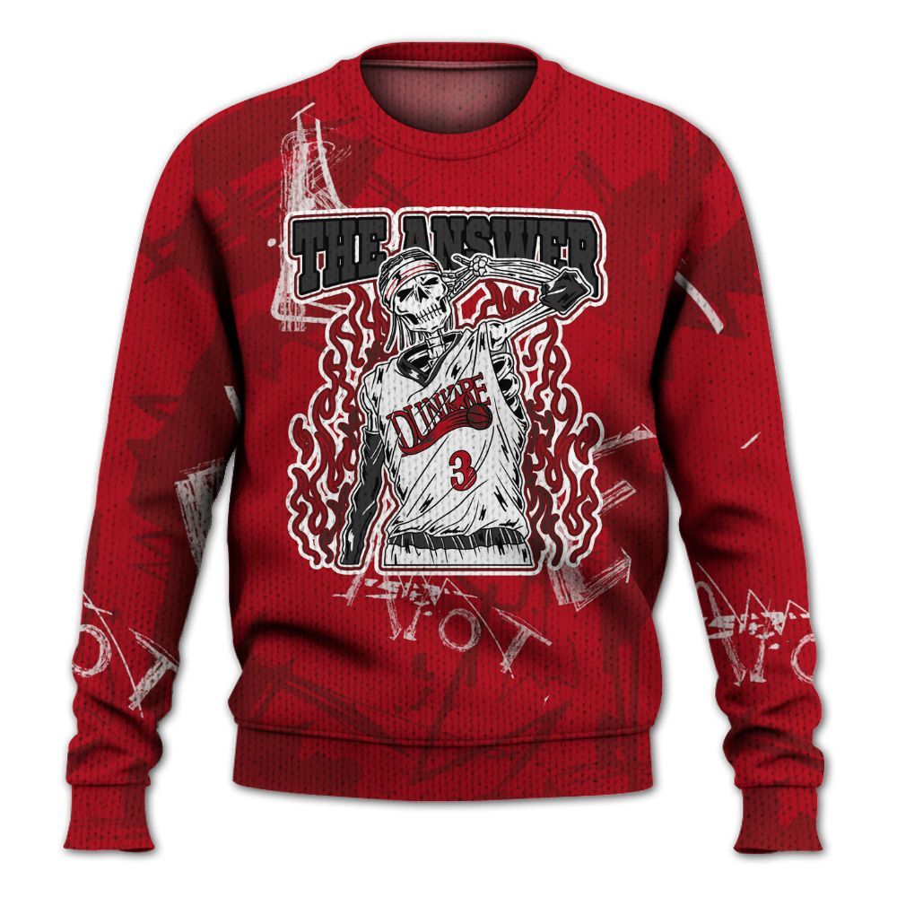 Knitted Sweater To Match Bred Velvet 11s - Allen Answer Skeleton Messyz