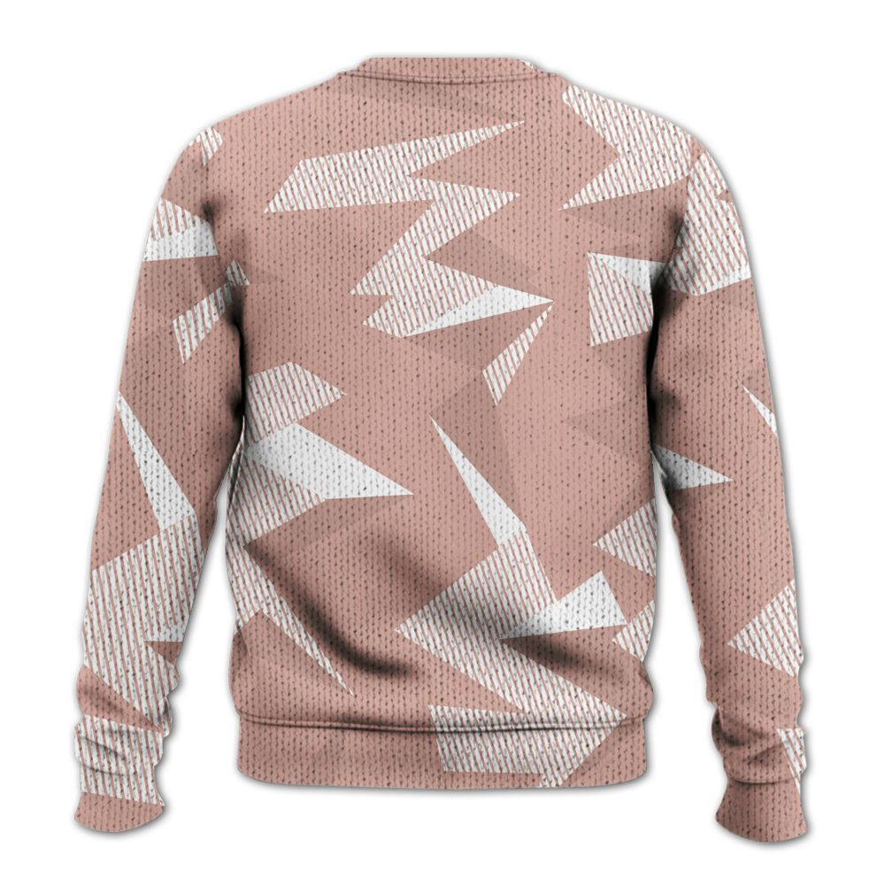 Knitted Sweater To Match Dunk Low Pink Velvet - Geometric Camouflage Pattern