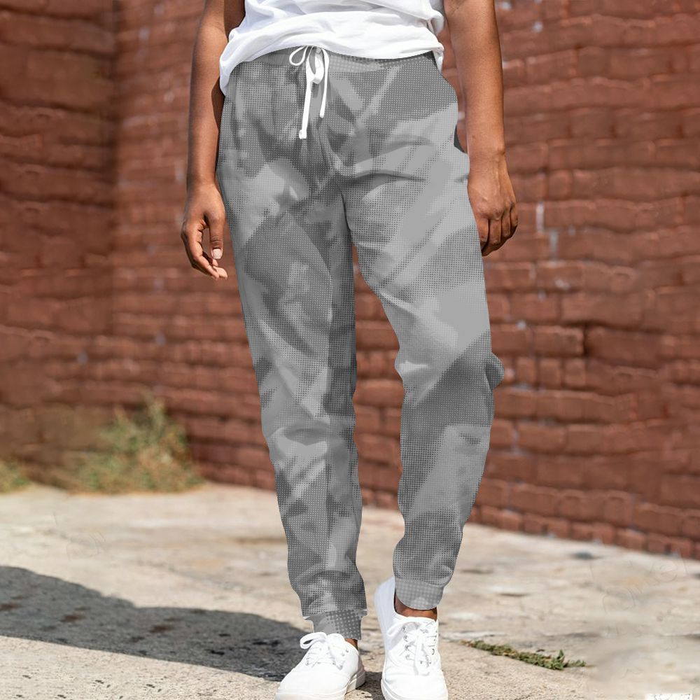 Sweatpant To Match Black Wolf Grey 12s - Abstract Halftone Graphic All Over Print