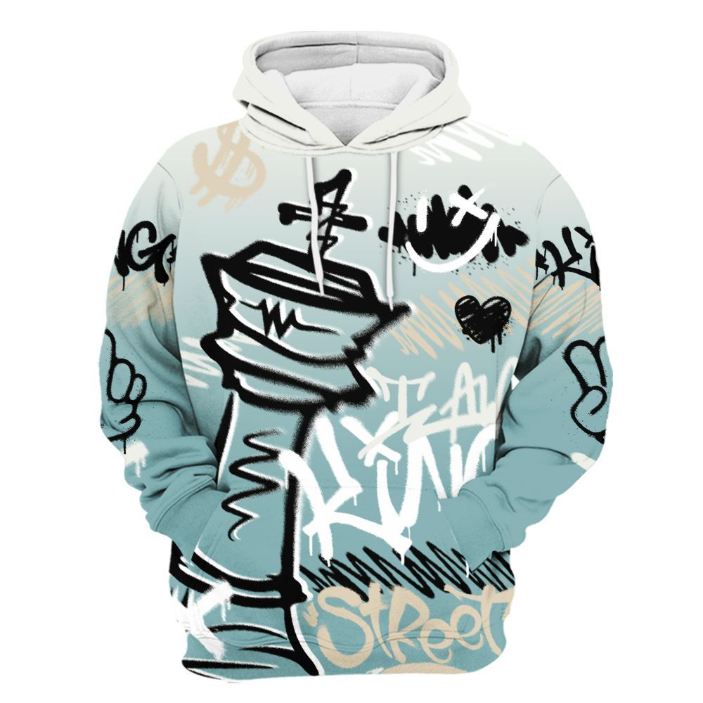 Hoodie To Match Dunk Low Glacier Blue Pale Ivory - Street King Chess Streetwear All Over Print