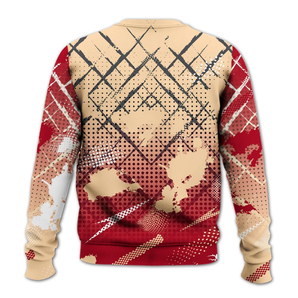 Sweatshirt To Match Retro Pizza GS 4s - Halftone Stand Business Dripping All Over Print